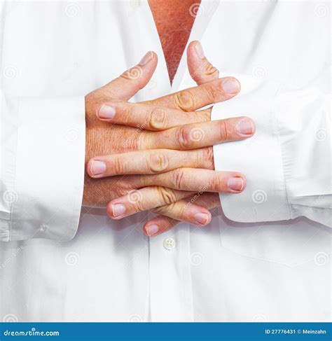 Detail Of Folded Hands Of A Man Stock Image Image 27776431