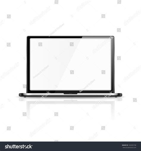 Laptop Reflection On White Background Vector Stock Vector Royalty Free