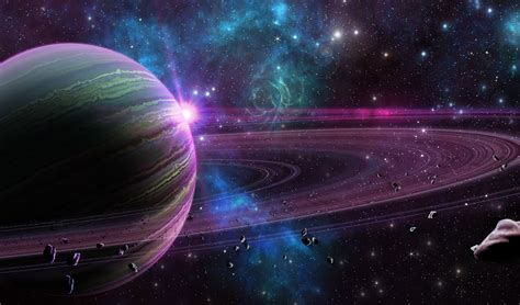 Saturno Aros Estrellas Espacio Naturaleza Wallpaper 3840x2260
