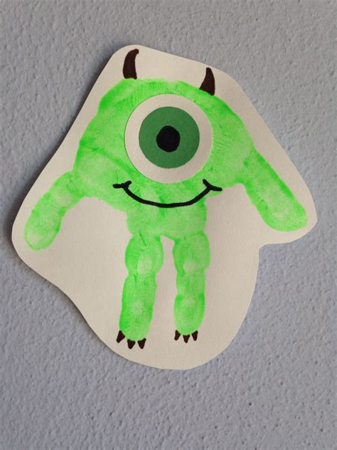 Handprint Mike Wazowski Craft Handprint Monsters Inc Craft Disney