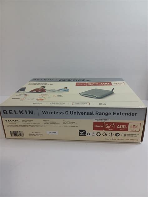 Belkin Wireless G Universal Range Extender F5d7132 400ft Range Open Box