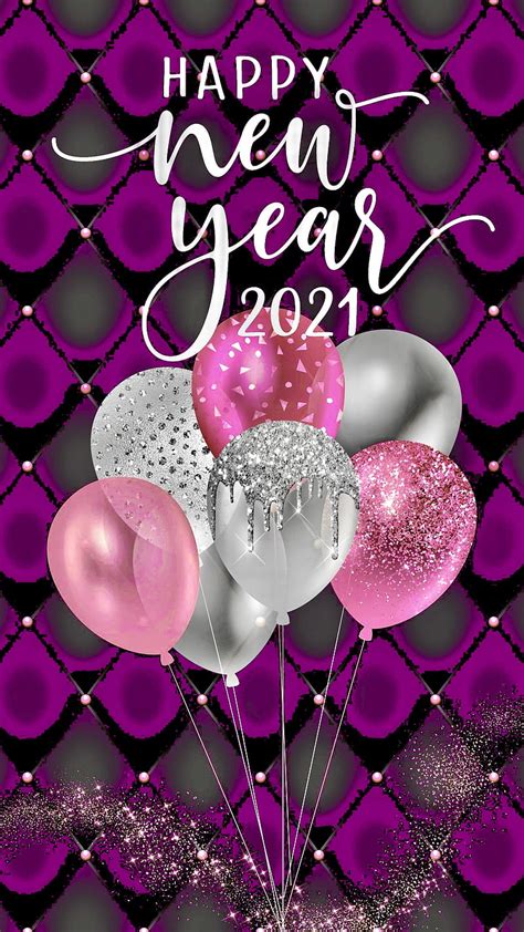 “happy 2021 Purple” 2021 Happy New Year Happy New Year 2021 Balloons Celebrate Hd Phone