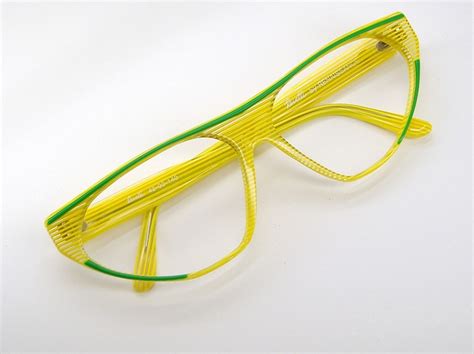 vintage1980s yellow eyeglasses eyewear frame nos etsy fashion eyeglasses eyewear frames