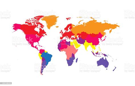 World Map Info Graphic Colorful Borders Stock Illustration Download