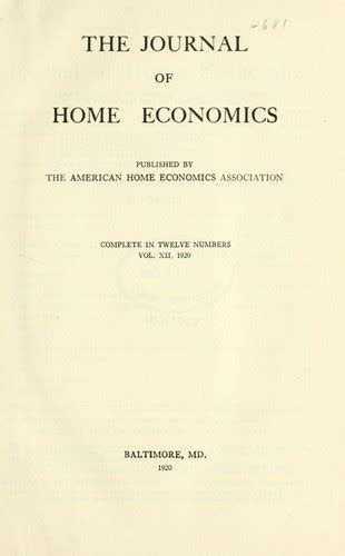 Journal Of Home Economics Edition Open Library