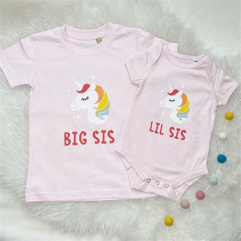 Big Sis Lil Sis Matching Unicorn T Shirt Set By Lovetree Design