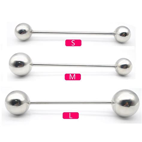 Movconly Stainless Steel Double Ball Dumbbell Anal Plug G Spot For Sm Love Couples Anal Sex Toys
