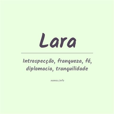 Significado Do Nome Lara