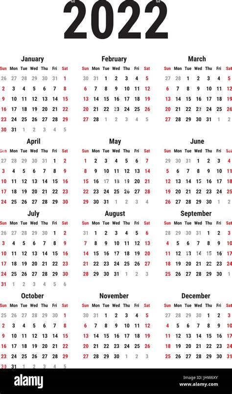 Calendario Mes 2022 Para Imprimir