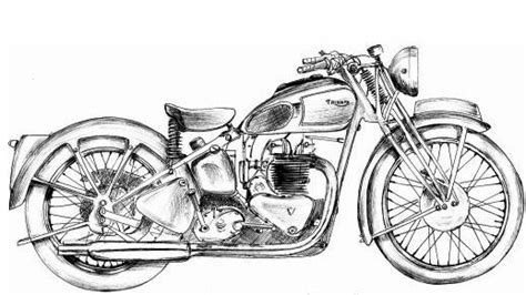 Pin By Shruthi On バイク Bike Drawing Motorcycle Drawing Vintage