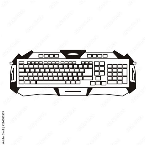 Gamer Keyboard Device Sketch Stock Vector Adobe Stock