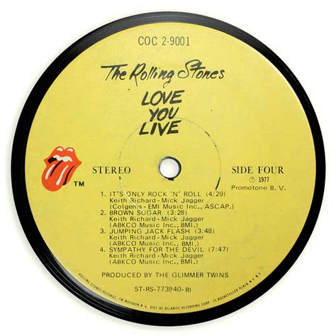 Vinyl Record Label Coaster The Rolling Stones Love You Live