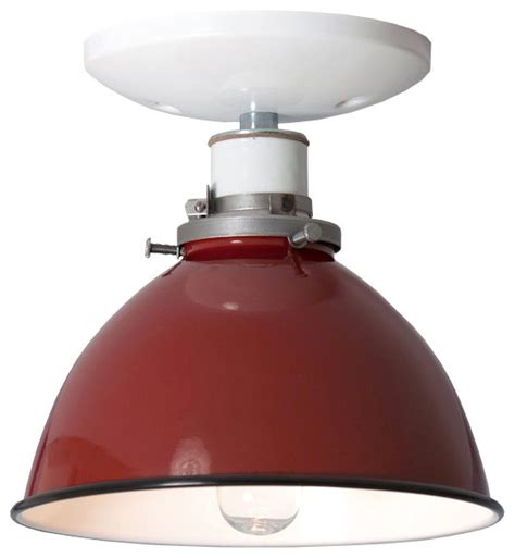 Discover the finest luxury lighting from the world's top designers and brands. Red Metal Shade Semiflush-Mount Lamp, No Bulb - Farmhouse ...