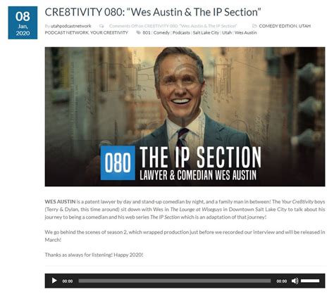 Wes Austin And The Ip Section On The Your Cre8tivity Podcast The Ip Section
