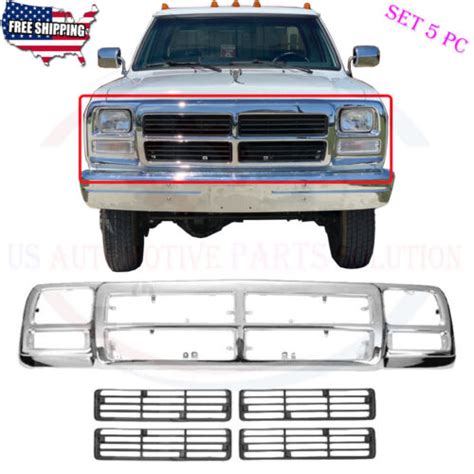 For 91 93 Dodge D150 Grille Frame And Inserts Left Right Upper Lower All