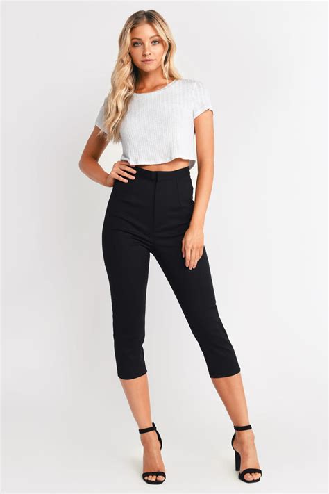 Tobi Pants Womens Smoking Aces Mocha Cigarette Pants Black ⋆