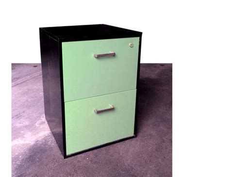 As graphite and waxed in black! Vintage Mint Green and Black File Cabinet by ...