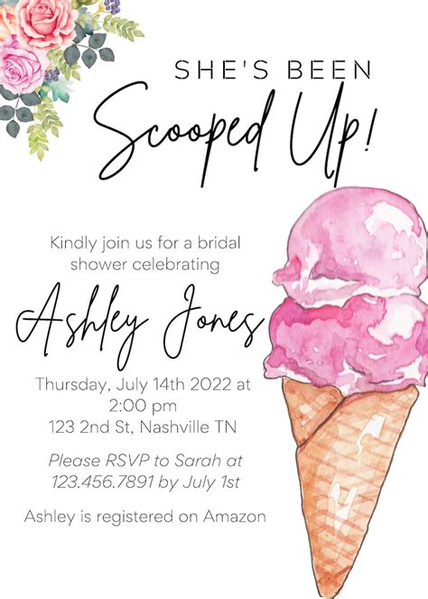 Shes Been Scooped Up Bridal Shower Invitation Etsy