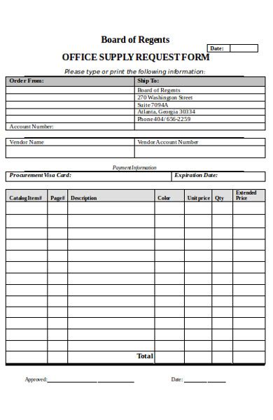 FREE Supply Request Forms In PDF Ms Word Excel