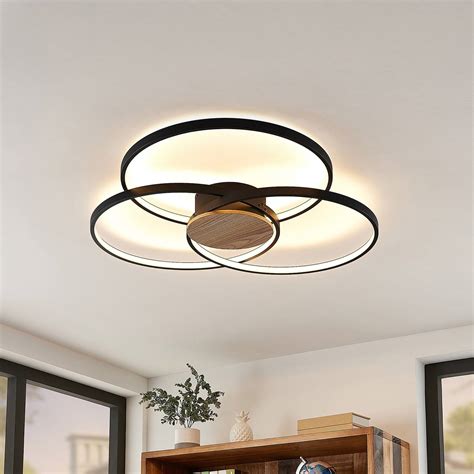 Lindby Riley Led Ceiling Light Dimmable Black Uk