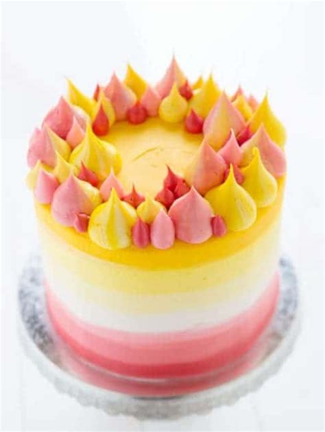 Pink And Yellow Buttercream Cake I Am Baker