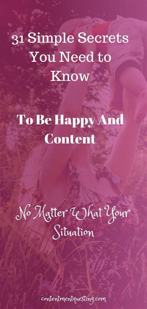 Simple Secrets To Being Happy And Content What Is The Secret Are You