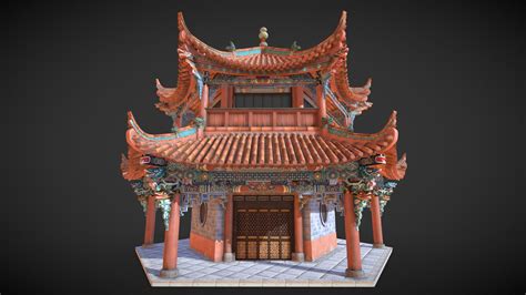 Chinese Temple Pagoda Buy Royalty Free 3d Model By Mattwells3d