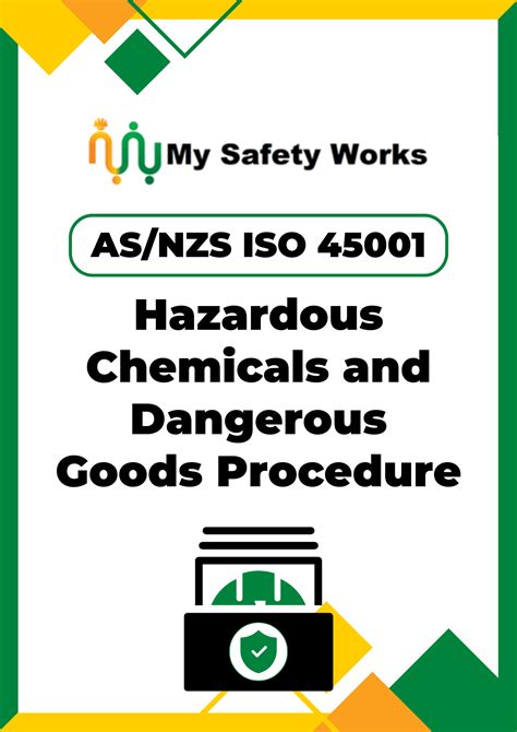 Asnzs Iso 45001 Hazardous Chemicals And Dangerous Goods Procedure My
