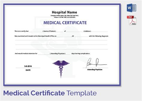 Medical Certificate Template 20 Free Word Pdf Documents Download