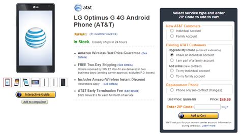 Deal Alert Amazon Wireless Drops The Optimus G To 50 For New