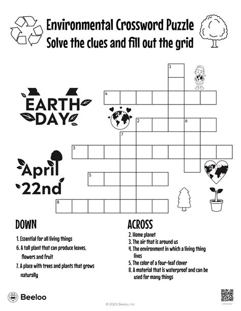 Environmental Crossword Puzzle Beeloo Printable Crafts And Activities