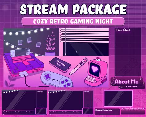 Animated Twitch Overlay Stream Overlay Package Cute Retro Etsy