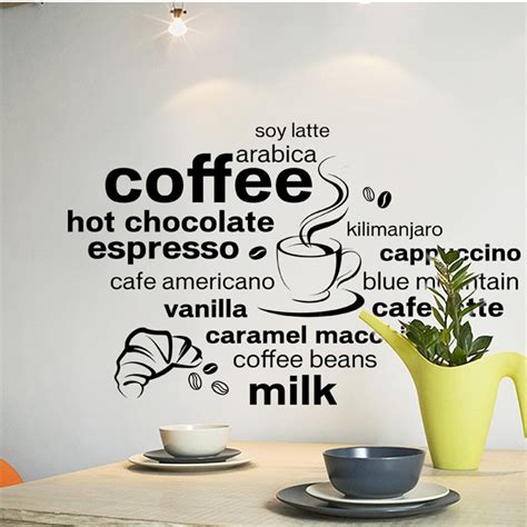 Delicious Coffee Cup Vinyl Quote Removable Wall Stickers Diy Home Decor