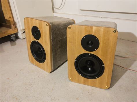 Finally Finished A New Set Of Speakers Made From Birch And Concrete R