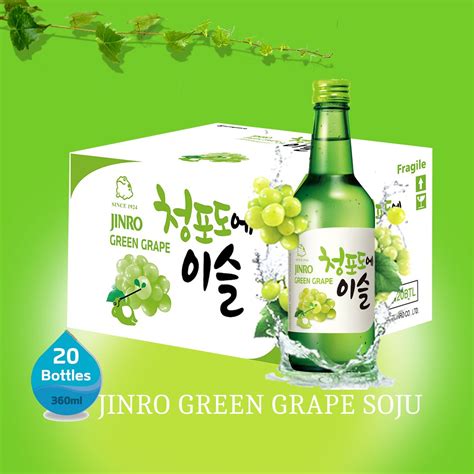 Jinro Soju Sale 1 Carton 20 Bottles X 360ml All 5 Flavours Mix And