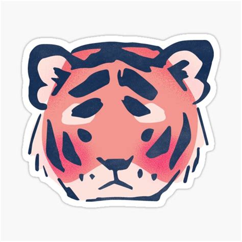 Tropical Tiger Face Sticker For Sale By Kat Yjk Redbubble