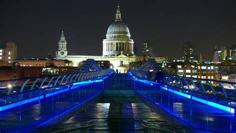 Millennium Bridge London And St Stock Footage Video 100 Royalty Free