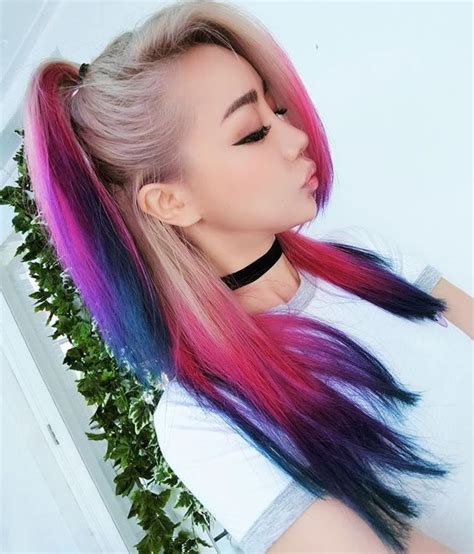 26 cute hairstyles for split dye hair hairstyle catalog