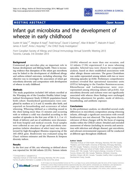 Pdf Infant Gut Microbiota And The Development Of Wheeze In Early