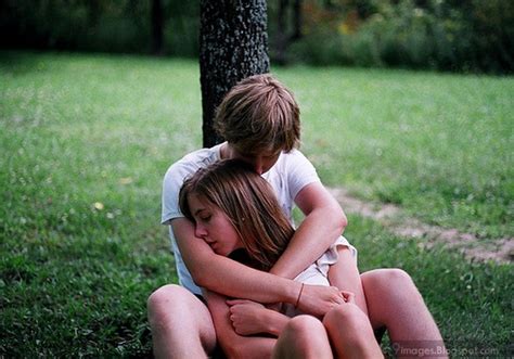 Sad Hug Couple Alone Fall In Love