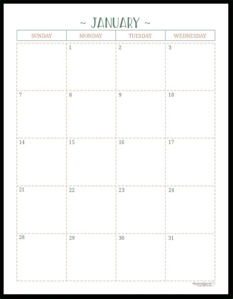 Incredible Blank Calendar Half Page In 2020 Monthly Calendar