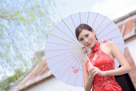 Wallpaper Id 850563 Brunette Women Bare Shoulders Women Outdoors Umbrella Model