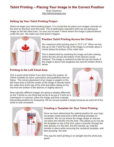 Tshirt Printing Placing Your Image In The Correct Position Tshirt