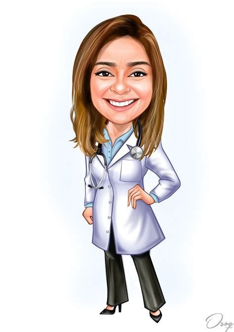 Female Doctor Cartoon Caricature Artist Female Doctor Caricature