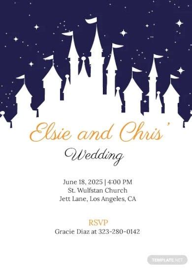 Disney Wedding Invitation Template Word Psd Ai Illustrator