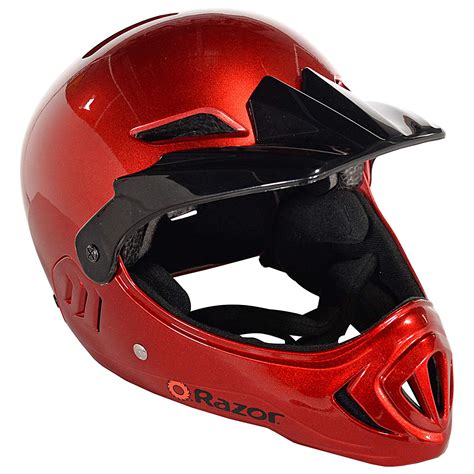 Razor Youth Kids Full Face Sport Bicycle Bmx Bike Helmet Lucid Red