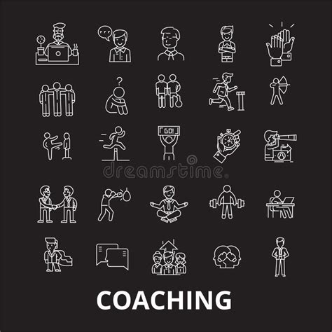 Coaching Line Icon Concept Coaching Vector Linear Illustration Symbol