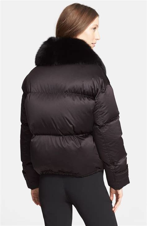 Burberry London Goose Down Puffer Jacket With Removable Genuine Fox Fur