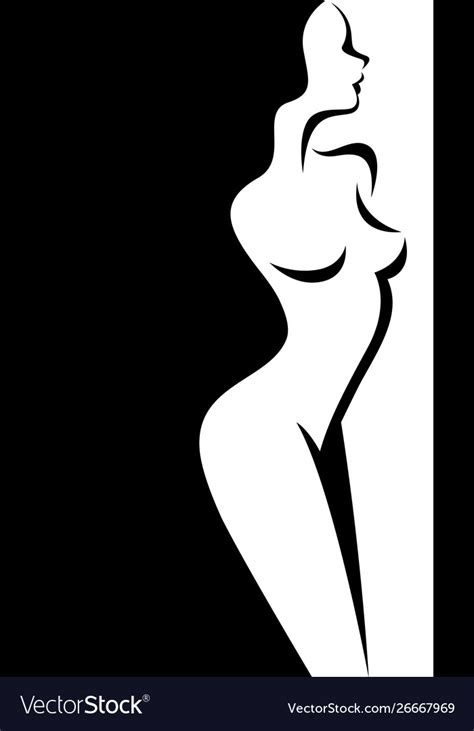 Beautiful Line Drawing Silhouettes Nude Woman Vector Image Hot Sex