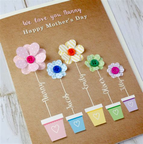 Personalised 3d Flower Pot Mothers Day Card By The Little Paper Company